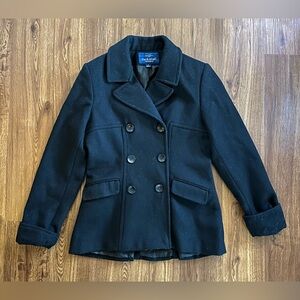 MacKintosh New England Woman’s Black Wool Pea Coat Size 10